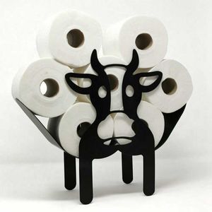 Soporte decorativo para papel higiénico de vacas, rollo de almacenamiento de papel higiénico independiente, hierro 210709