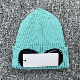 CP Beanie Caps Heren Luxe Designer Geribbelde Gebreide Lenshoeden Dames Frankrijk UK High Street Fijne Merinowol Goggle Beanie Kwaliteitsversie