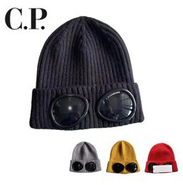 CP Beanie Caps Heren Luxe Designer Geribbelde Gebreide Lenshoeden Dames Extra Fijne Merinowol Goggle Beanie Officiële Website Versie