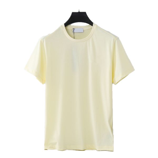 Camiseta de verano de algodón para hombre, cuello redondo, logo bordado, pareja informal simple, manga corta, marca de moda europea y americana