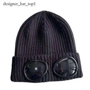 Cp Compagny Kogelpetten Designer Heren Geribbelde Gebreide Lenshoeden Extra Fijne Merinowol Goggle Muts Dames CP Companys Cap Officiële Website Versie Cp 4136