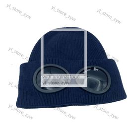 CP Companys Boneie Hat Men's Designer CIBBED CP Knit Lens Chaptons pour femmes Extra Fine Merino Wool Goggle Beanie Web Version officielle