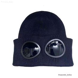 Cp Hat Designer Twee Lens Bril Goggles Mutsen Heren Cp Gebreide Hoeden Skull Caps Outdoor Dames Onvermijdelijk Winter Beanie Zwart Grijs Motorkap 8811
