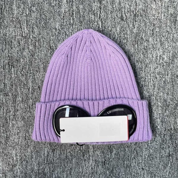 CP Chapeaux 2 Bouchons d'objectif Lunettes Lunettes Bonnets Hommes Chapeaux Tricotés Skull Company En Plein Air Femmes Uniesex Hiver Bonnet Noir Gris Bonnet Gorros 2023 E934