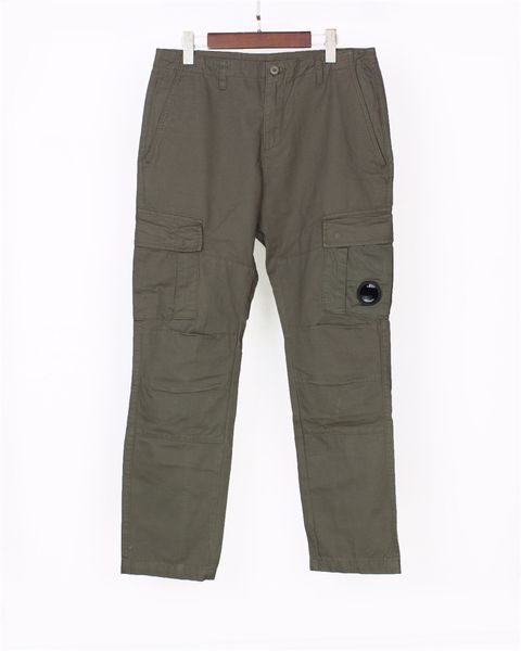 CP Boîte de rinçage Étiquette de couture latérale Détails de lentille de poche Pantalon cargo classique délavé Pantalon