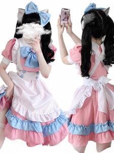 cp5xl Lolita Maid Dr Vintage Waitr Costumes pour Party Club Outfit Écolière Cosplay Uniforme Mignon Chemise Jeu de Rôle Ensemble w4gV #