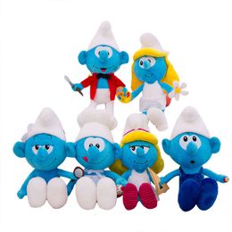 CPC Nouveau Kawaii Smufe Toy Cute Cartoon Plalue Doll Smurfe Painter Ingénieur Modèle en peluche Toys