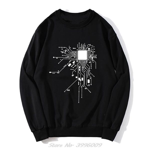 CPU Processeur Circuit Diagram Hoodie Funny Anime Men Pullover Sweat-shirt surdimensionné Sweater Streetwear