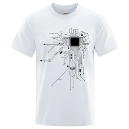 CPU Processeur Circuit Diagram T-shirt Men Men Summer Coton T-shirt Mens Funny Tops Fashion Tees Homme Marque Unisexe Vêtements C99 240412