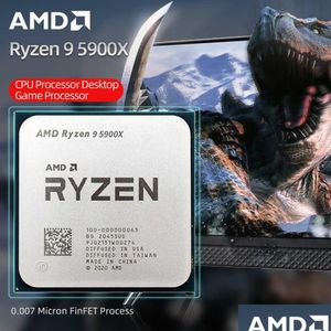 Cpu Amd nouveau Ryzen 9 5900X 3.7 Ghz 12 cœurs 24 threads processeur Am4 Gamer R9 pièces accessoires 7Nm 64M 100-000000061 livraison directe Dhy2P