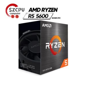 CPU AMD Ryzen 5 5600 R5 5600 3,5 GHz 6core 12Thead Processeur CPU 7NM L3 = 32M 100000000927 SOCKET AM4 Scellé et venez avec le ventilateur