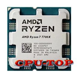 CPU AMD Ryzen 7 7700X R7 7700X 4,5 GHz 8CORE 16THREAD CPU Processeur 5NM L3 = 32M 100000000591 SOCKET AM5 sans ventilateur