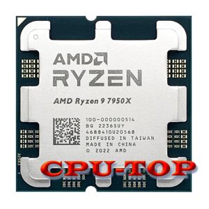 CPU AMD Ryzen 9 7950X R9 7950X 16 CORE 32 Processeur de bureau Thread 5NM L3 = 64M 100000000514 SOCKET AM5 sans ventilateur