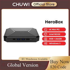 CPUS Chuwi Herobox Intel Celeron J4125 jusqu'à 2,7 GHz Mini PCS 8 Go RAM 256 Go SSD Windows 10 Mini ordinateur de bureau