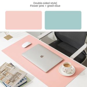 CPU Doubleside Portable Grand Mouse Pad Gamer Arelproofproof PU Leather Suede Desk Mat Ordinateur Mousepad Keyboard Table Couvoir