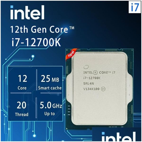 Processeur Intel Core I712700K I7 12700K 36 Ghz Tweecore Twentythread processeur Cpu 10Nm L325M 125W Lga 1700 mais sans ventilateur 231120 Drop Del Otgho