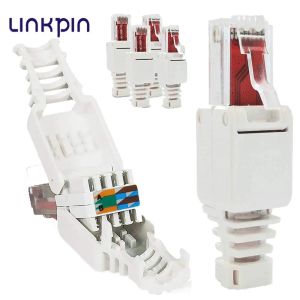 CPUS multiples RJ45 Toollerless CAT6 Connecteur de tête de tête de cristal non blindé Pression gratuite Connecteurs de réseau UTP Ethernet Pas de sertissage