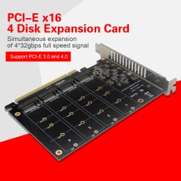CPUS PCIE -signaal Split Array Card PH44 NVME 4 Disk Array Card ondersteunt SSD/M.2 PCIe -apparaat van M.2 NVME -protocol van harde schijf