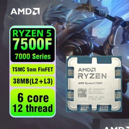 Cpus Ryzen 5 7500F R5 37Ghz 6Core 12Thread Cpu-processor 5Nm L332M 100000000597 Socket Am5 afgedicht en zonder ventilator 240123 Drop Delivery Otcyz