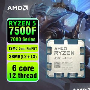 Processeur Ryzen 5 7500F R5 37Ghz, 6 cœurs, 12 threads, 5nm, L332M, 100000000597, prise Am5 scellée et sans ventilateur, 240123, livraison directe Otp9X