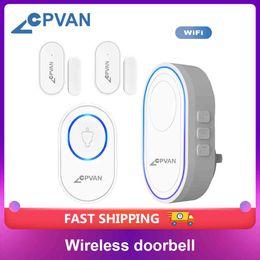 CPvan Smart Smart WiFi Doorbell Strobe Siren TUYA App 58 Système d'alarme Compatible à domicile