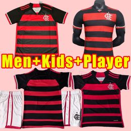 CR Flamengo Soccer Jerseys Fans Versión del jugador Flamenco 24 25 David Luiz Diego E.Ribeiro Gabi Camisetas de fútbol Alejes 2024 2025 Pedro de Arrascaeta Hombres Kits Full Kits