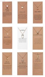 Cr sieraden Aankomst gekoppelde ketting met cadeaubon Elephant Pearl Love Wings Cross Key Zodiac Sign Compass Lotus Pendant voor Wome1717357