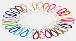 Cr sieraden mix kleur pu lederen gevlochten geweven sleutelhanger touw ringen passen diy cirkel hangleutel sleutelhangers houder auto sleutelhangers sieraden AC2116076