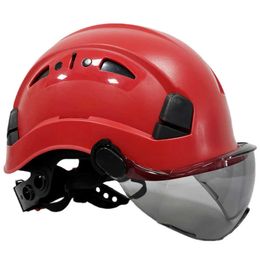 Casco de seguridad de construcción CR08 con gafas de visera de alta calidad ABS duro transpirable ANSI protección de cabeza de trabajo Industrial rescate