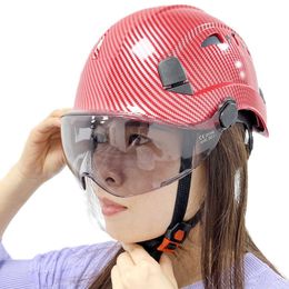 CR08X Fibre de carbone Couleur de s￩curit￩ des couleurs avec des lunettes de visi￨re Construction du travail industriel HAT HAT CE EN397 ABS CAPS Protec