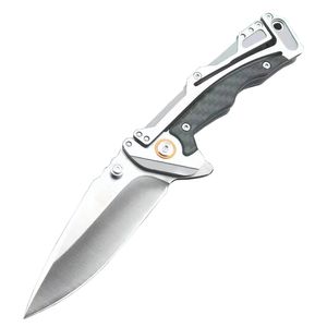 CR5190CF Flipper Couteau pliant 8Cr13Mov Lame satinée en acier inoxydable avec poignée en fibre de carbone Camping en plein air Randonnée EDC Couteaux de poche avec boîte de vente au détail