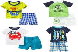 Crab Fish Boy Conjunto de ropa de verano para niños 2 piezas Ropa Traje de playa Traje para niños Traje deportivo 100 Tops de algodón Pantalón Chándal Jersey 29650512