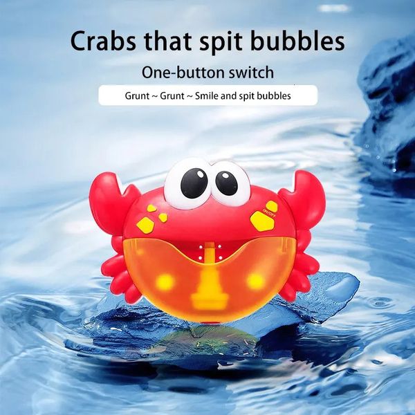 Crabs Bubble Machine Electric Music Automatic Soap Maker Funny Bathtub Play Water Games Baby Bath Toy Children Birthday Gift 240423