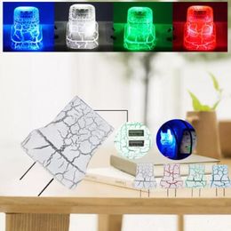 Cargador de pared estilo grietas 5V 2A portátil LED Dual USB luz brillante UP viaje hogar EE. UU. adaptador de corriente de carga para iphone samsung