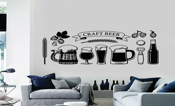 Bière artisanale en vinyle décoration décale de cuisine Kitern Verre alcool d'alcool pour boire des murs de pub pour homme cave la salle à manger décoration3096988