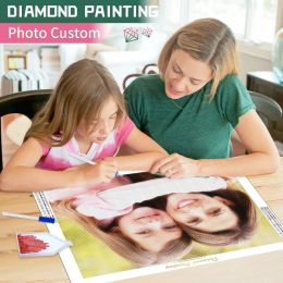 Craft chenistory Photo personnalisé Diamond Painting Cross Stitch Full Square Image de la broche en diamant diy