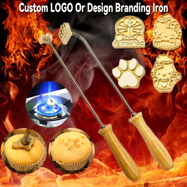 Craft Logotipo Logotipo Marca de calefacción de hierro Estampado de latón caliente personalizado para panadería Pan Bread Burger Madre Diy Regalo Electricante de estampado Electric