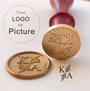 Craft Custom SEAL WAX SEAL -stempel Aangepast met eigen Logo Wedding Uitnodiging Verjaardag Geschenkzegel Vervangbaar handvat Stamp Crafts SEAL