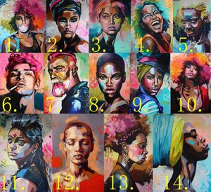 Numéro de bricolage artisanal peinture africaine femme portrait toile peinture peinture par nombre