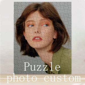 Ambachtelijke GATYZTORY Foto Custom Diy Houten Puzzel Muur Kunst Canvas Door Getallen Voor Volwassenen Portret Familie Huisdieren Vriend Gift