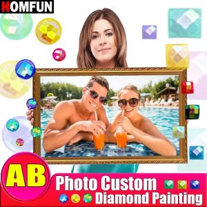 Craft homfun ab photos personnalisé Diamond Painting 5d DIY Image de strass de diamant broderie 3d croix de croix décoration de mariage à la maison