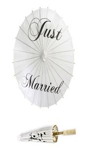 Artisanat papier mariage parapluie Parasol faveurs diamètre 42 cm trois styles merci juste marié MRMRS fête po accessoires 10 pièces lot1878814