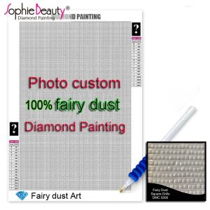 Craft Sophie Beauty New Fashion 100% carré Perles de poussière de fée 5d DIY Diamond Painting Photo Custom Mosaic broderie Diamond Art Gift