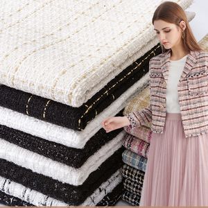 Craft Tool en tweed tissu Lady style fibre plaid tissé bricolage manteau vêtements robe couture à la main quilting automne hiver 231101