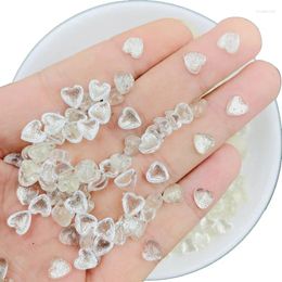 Outils d'artisanat 100 pcs Mini Kawaii brillant dessin animé en forme de coeur résine Scrapbook strass 3D pour bricolage manucure accessoires décorations U07