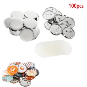 Herramientas artesanales, 100 Uds., piezas de máquina de insignias de botones, alfileres de Metal, juegos en blanco, suministros para manualidades DIY, 25mm, 32mm, 37mm, 44mm, 50mm, 75mm, 230625