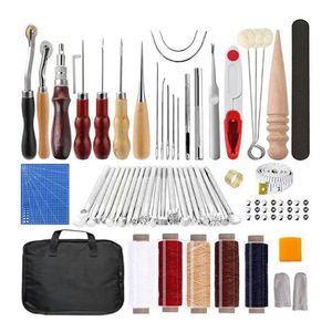 Craft Tools 103 PCS Práctico cuero Craft Costura Punch Tool Kit Cortador Tallado Trabajo Costura Leathercraft Tool Set para principiantes 230621