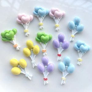 Hobbygereedschappen 10st Kawaii Gemengde Kleur Hartvormige Ballon Hars Cabochon Plat Telefoonhoesje Decoratie DIY Schrapen Haarornamenten