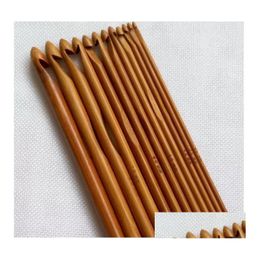 Hobbygereedschappen 12 stuks / set Hobbygereedschappen Trui Breien Circar Bamboe Handvat Cloghet Haken Glad Weave Naald 12 Grootte Huis Tuin Kunst, Cr Dhpdl