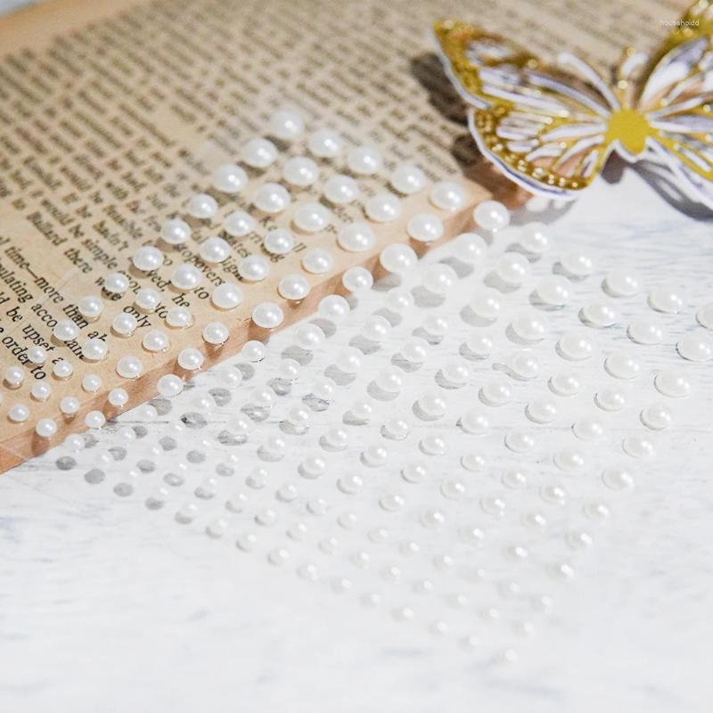 Outils d'artisanat 132 pièces autocollants d'imitation de perles pour cartes décor d'album journal intime 0.55cm/0.45cm/0.35cm/0.25cm fournitures de Scrapbooking bricolage